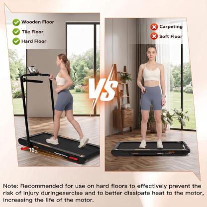 Caminadora Plegable con Pasamanos, Máquina de Ejercicio 5 en 1, Inclinación Manual y Automática, Portátil