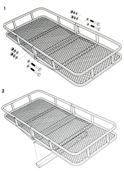 Hitch Mount Cargo Carrier for 2" Receiver, Folding Steel Cargo Basket, 500 lb Capacity, Heavy-Duty Powder-Coated Finish, Mesh Base for SUV, Truck, RV & Trailer