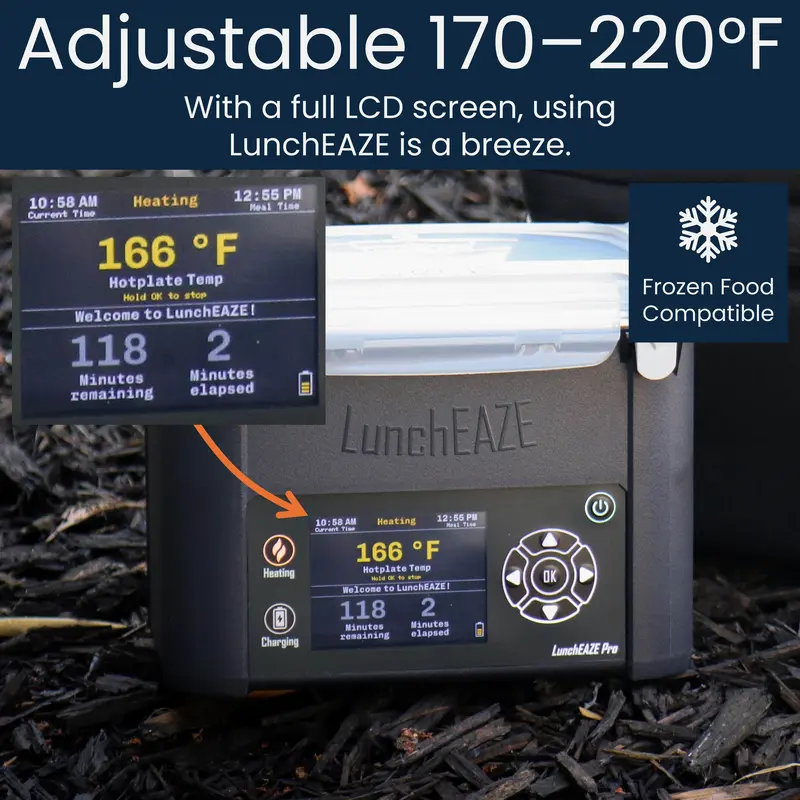 Lonchera Eléctrica Inalámbrica con Batería, 4 Tazas, Calienta hasta 220°F, Programación Automática y Bolsa Térmica Incluida