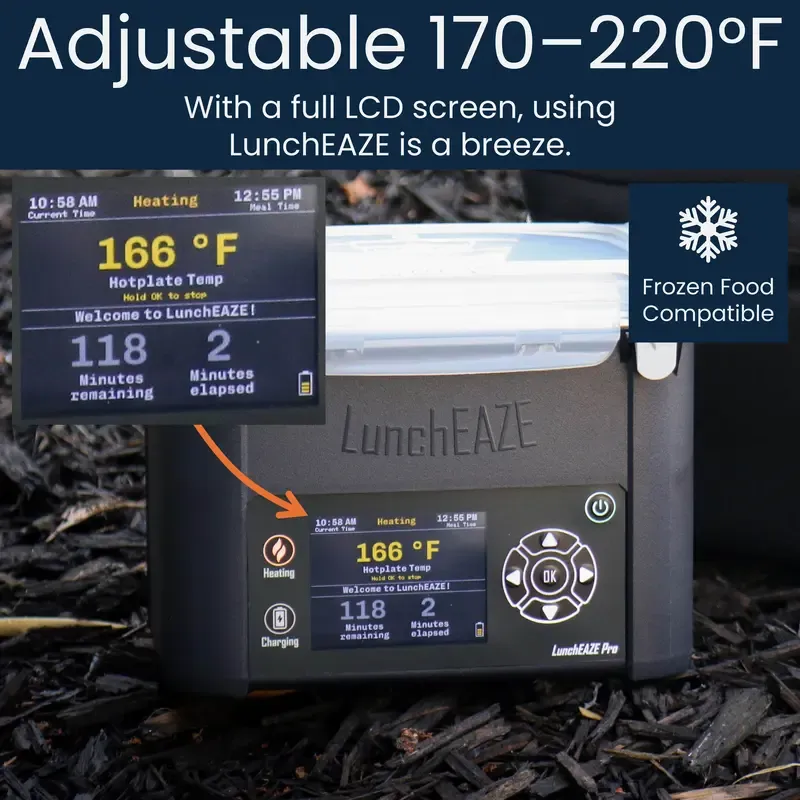 Lonchera Eléctrica Inalámbrica con Batería, 4 Tazas, Calienta hasta 220°F, Programación Automática y Bolsa Térmica Incluida