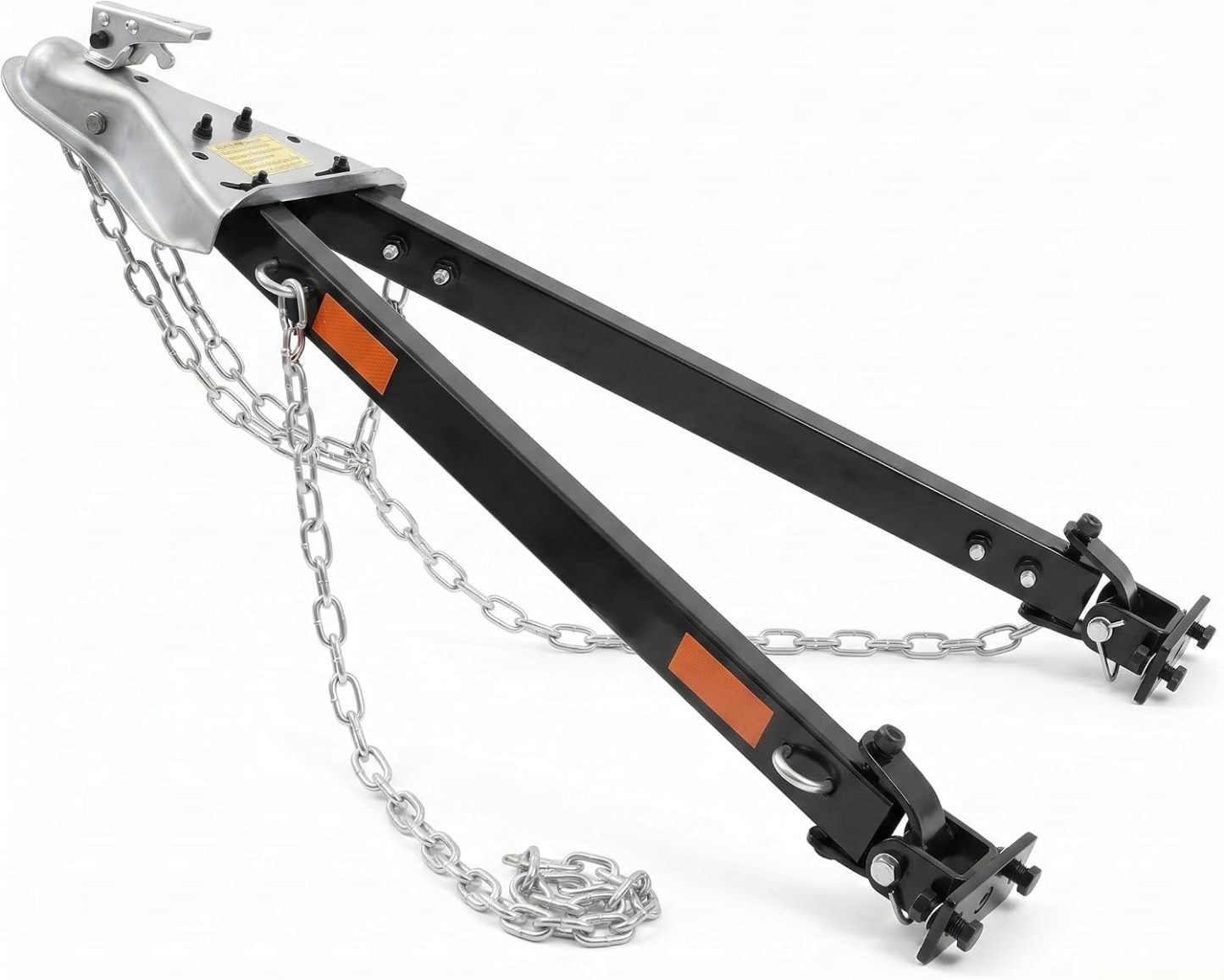 Barra de Remolque Universal 5500 lb con Cadenas de Seguridad, Acero Aleado Reforzado, Compatible con Enganche de Bola de 2" para Autos, RV y Camiones