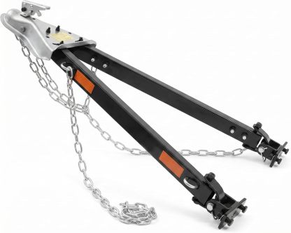 Barra de Remolque Universal 5500 lb con Cadenas de Seguridad, Acero Aleado Reforzado, Compatible con Enganche de Bola de 2" para Autos, RV y Camiones