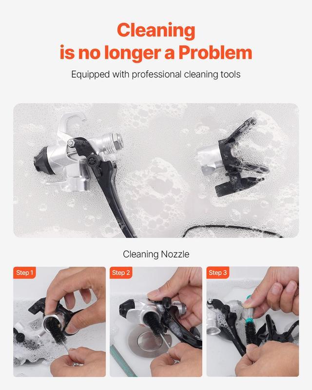 Pistola Eléctrica para Pintar 650W, Pulverizador Airless 3000 PSI con Accesorios para Casa, Cercas y Muebles