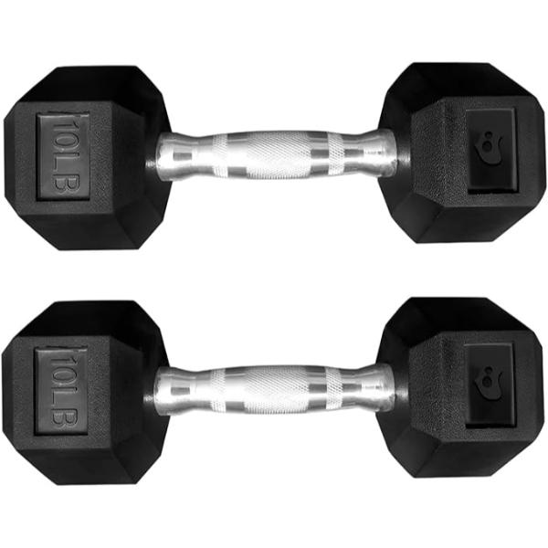 Bluelander Par De Mancuernas Hexagonales para Entrenamiento en Casa - Agarre Antideslizante y Base Protectora - Equipo De Gimnasio En Casa - Calidad Premium