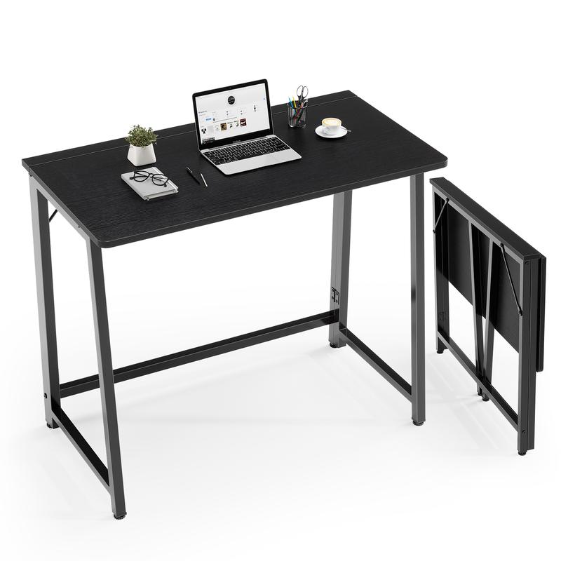 Escritorio de Acero y Madera de 31.5x15.75", Plegable y Ajustable, Sin Herramientas, Soporta 198.4 lb, Portátil