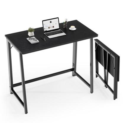 Escritorio de Acero y Madera de 31.5x15.75", Plegable y Ajustable, Sin Herramientas, Soporta 198.4 lb, Portátil