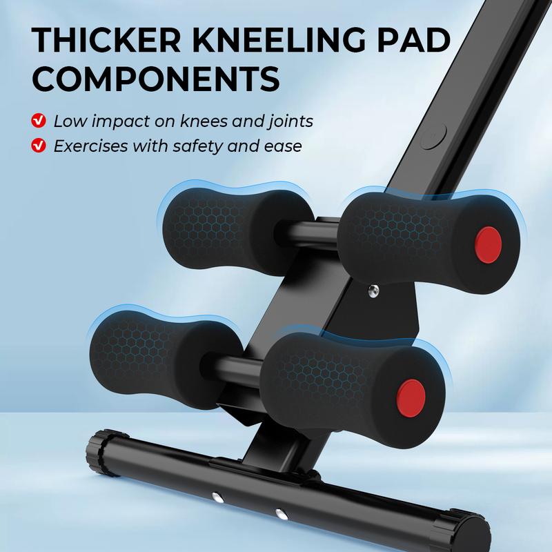 Máquina para Abdominales y Entrenamiento de Core, Estructura de Acero Ajustable, Plegable, Pantalla LCD, Soporta 440 lb