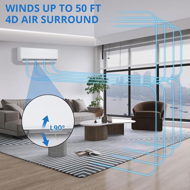 Aire acondicionado mini split Garvee de 24K/23K/18K/17K/12K/11.5K/9K BTU con bomba de calor, 22 SEER2, ultra silencioso, 110/115V/208-230V sin ductos, con WiFi y control por app, enfría y calienta hasta 1500 pies², incluye kit de instalación.