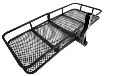 Hitch Mount Cargo Carrier for 2" Receiver, Folding Steel Cargo Basket, 500 lb Capacity, Heavy-Duty Powder-Coated Finish, Mesh Base for SUV, Truck, RV & Trailer
