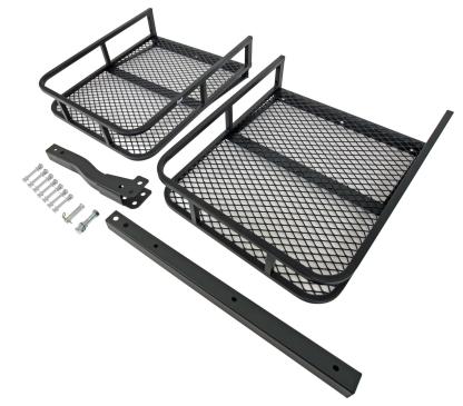 Hitch Mount Cargo Carrier for 2" Receiver, Folding Steel Cargo Basket, 500 lb Capacity, Heavy-Duty Powder-Coated Finish, Mesh Base for SUV, Truck, RV & Trailer