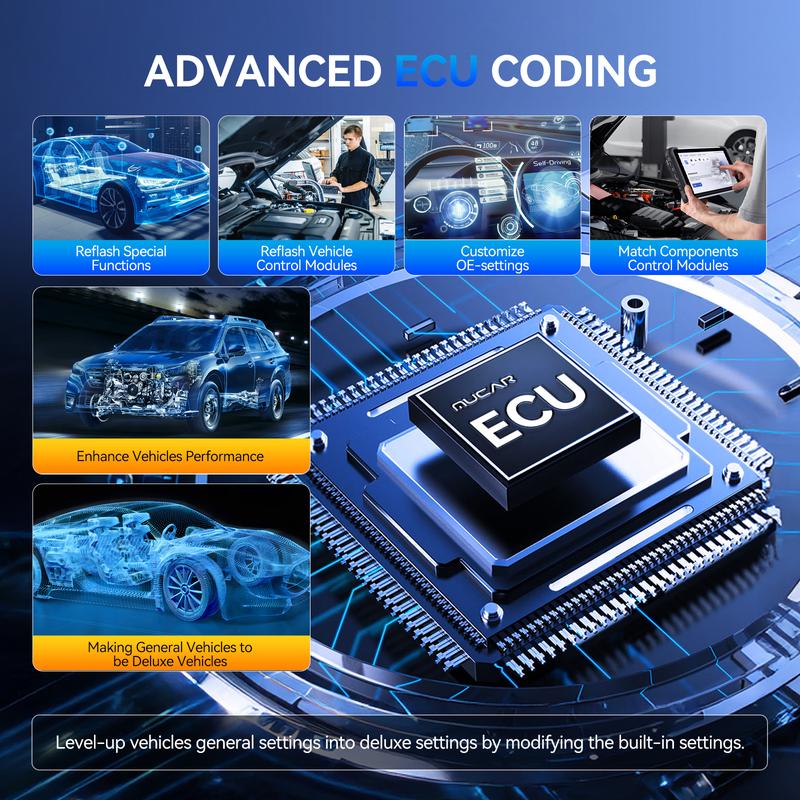Escáner Automotriz OBD2 Bidireccional con IA, Diagnóstico Completo, Codificación ECU y 35 Servicios