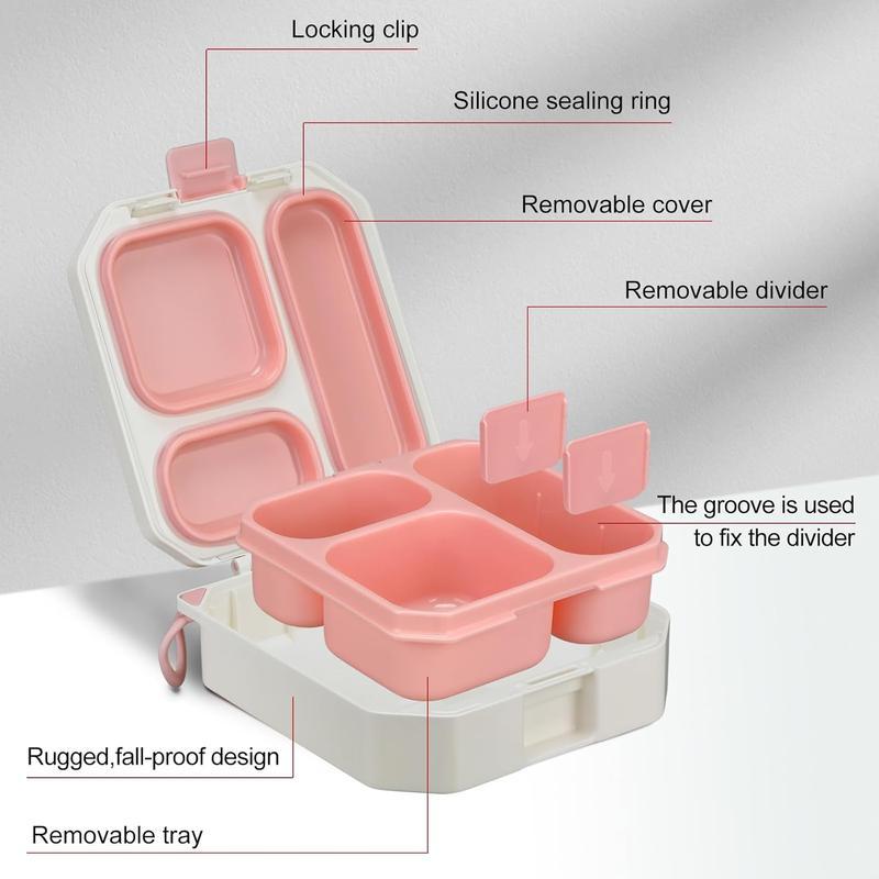Lonchera Bento para Niños con Termo para Sopa de 12 oz, 5 Compartimentos, Bolsa Térmica, Hermética, Apta para Microondas y Portátil para Escuela