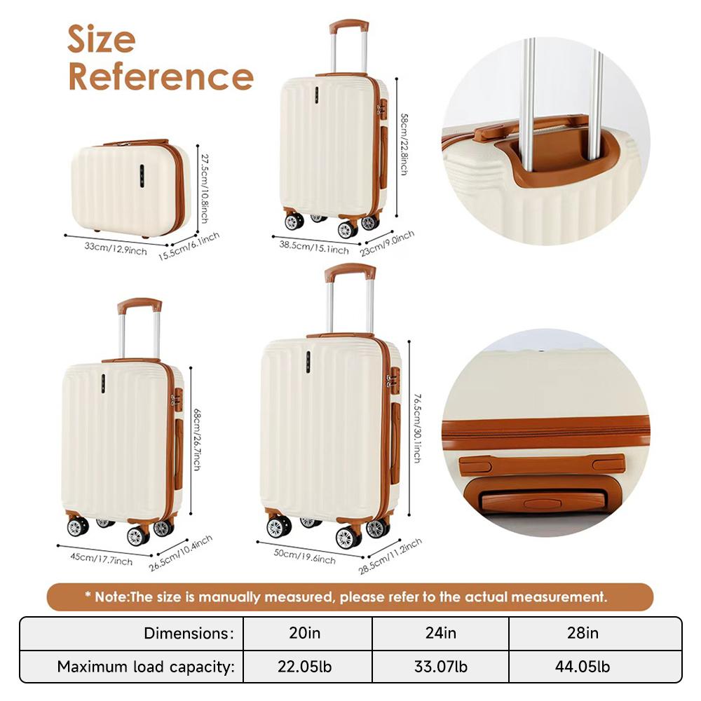 UUH Luggage Sets(3pcs/4pcs/6pcs/7pcs/8pcs) with TSA Locks - Suitcase for Travel, Hardshell Luggage Spinner Wheels Lightweight UUH Luggage Sets(3pcs/4pcs/6pcs/7pcs/8pcs) with TSA Locks - Suitcase for Travel, Hardshell Luggage Spinner Wheels Lightweight