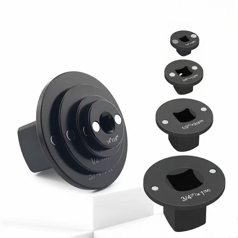 Juego de Adaptadores de Impacto de Perfil Bajo 4 Piezas, Adaptadores de Matraca 1/4" a 3/8", 3/8" a 1/2", 1/2" a 3/4" y 3/4" a 1" para Espacios Reducidos