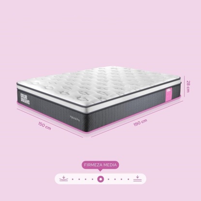 Colchón Color Dreams Pro Hybrid con Eurotop | Híbrido | 28cm | Eurotop + Pocket Coils + Memory Foam