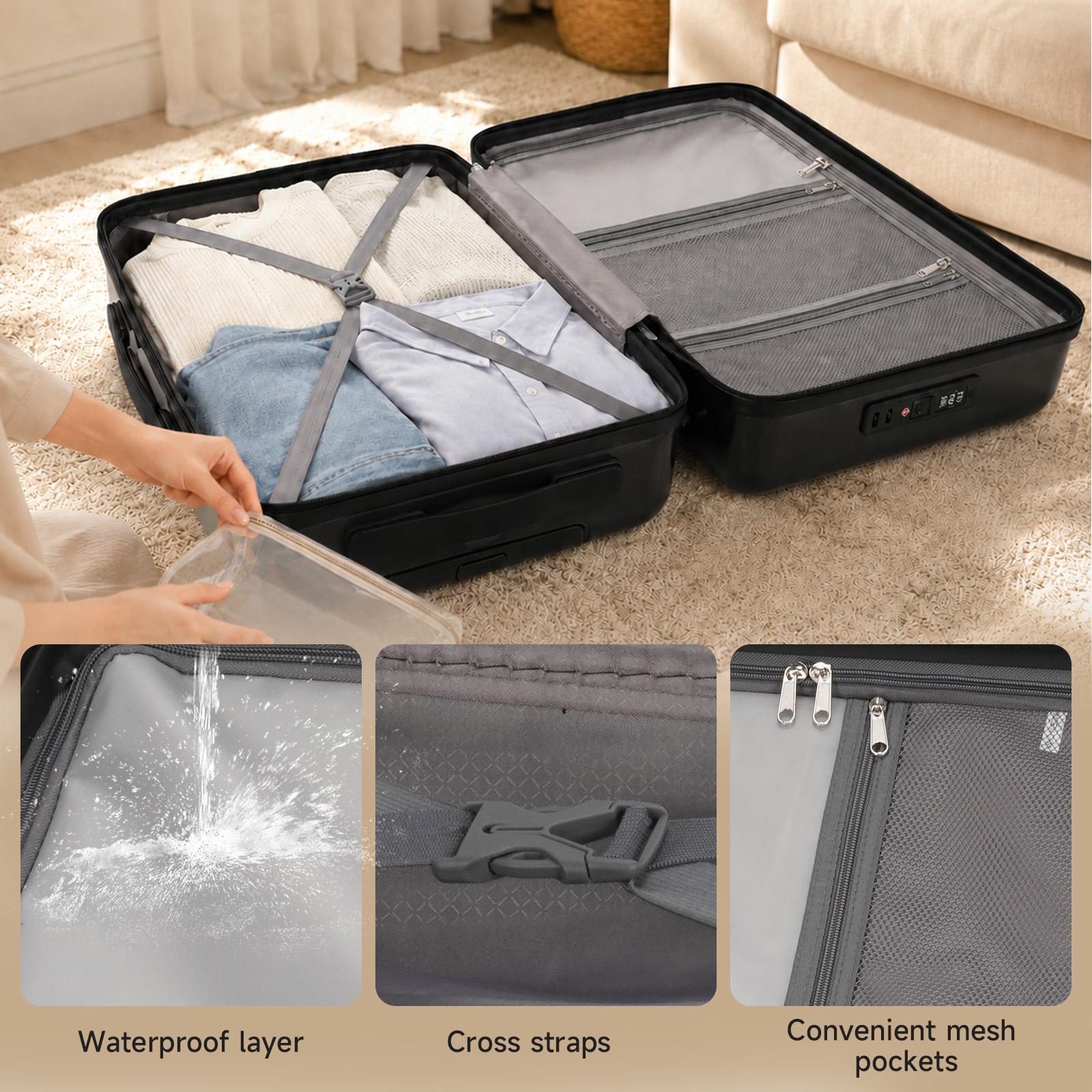 UUH Luggage Sets(3pcs/4pcs/6pcs/7pcs/8pcs) with TSA Locks - Suitcase for Travel, Hardshell Luggage Spinner Wheels Lightweight UUH Luggage Sets(3pcs/4pcs/6pcs/7pcs/8pcs) with TSA Locks - Suitcase for Travel, Hardshell Luggage Spinner Wheels Lightweight