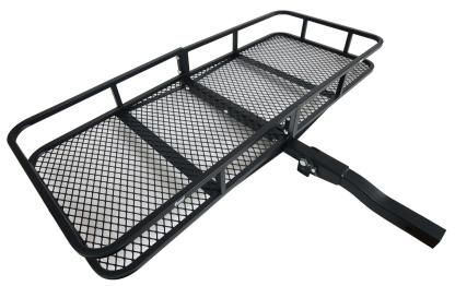 Hitch Mount Cargo Carrier for 2" Receiver, Folding Steel Cargo Basket, 500 lb Capacity, Heavy-Duty Powder-Coated Finish, Mesh Base for SUV, Truck, RV & Trailer