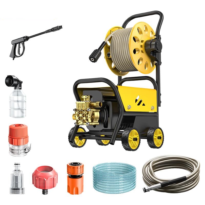 4200W Hidrolavadora Electrica Portátil profesional de alta presión, 5000PSI, 60 Hz, es un equipo portátil de alto rendimiento para lavar vehículos, adecuado para uso industrial, comercial y doméstico.