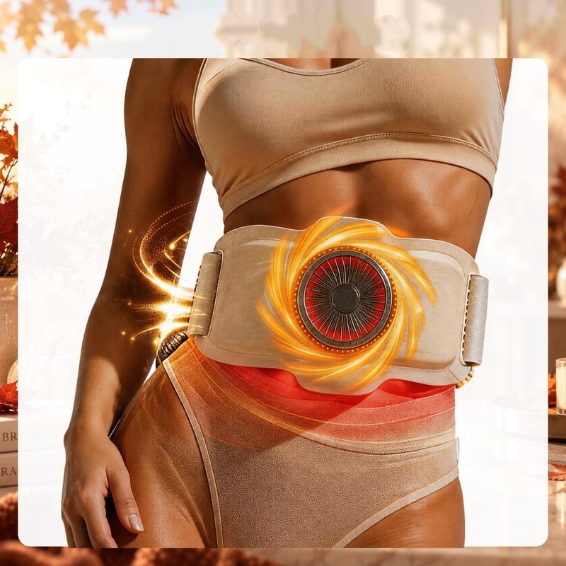 Faja moldeadora EMS con vibración 1000 RPM, luz roja e infrarroja, calor y masaje para abdomen.