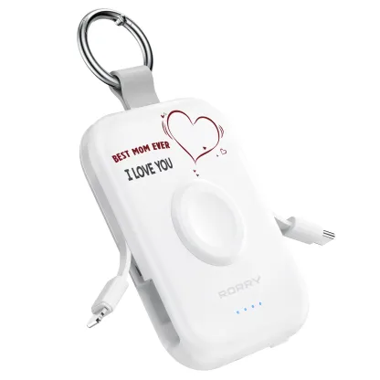 Cargador Portátil 5000mAh/10000mAh con Cables Integrados, Batería Compacta para iPhone, Apple Watch y AirPods, Ideal para Viajes
