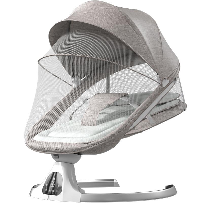 Cuna mecedora eléctrica para bebé ajustable con mosquitero, ideal de 6 meses a 3 años