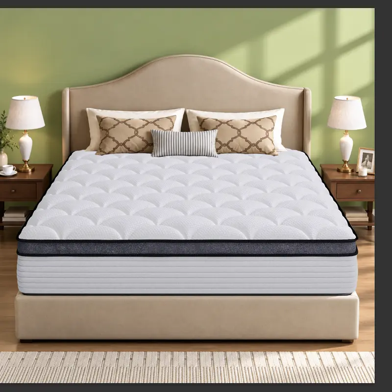 Colchón Queen de Espuma Viscoelástica de 8/10/12/14 Pulgadas, Firmeza Media, Ergonómico, Cómodo y Antiestrés, Ideal para Adultos, Dormitorios y Departamentos