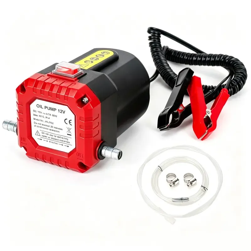 Bomba Extractora de Aceite 12V 80W para Autos, Camiones, Barcos y RV, con Mangueras, Roja
