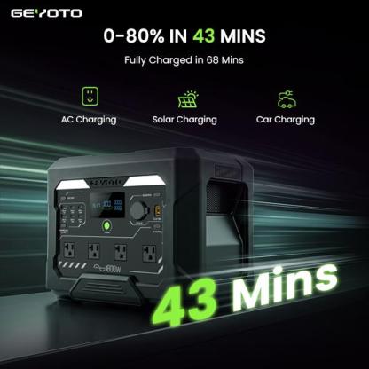 Estación de Energía Portátil 1024Wh LiFePO4, 1800W (3000W Pico), Carga Inalámbrica 25W, UPS <10 ms y Control por App para Hogar y RV
