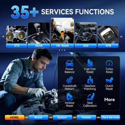 Escáner Automotriz OBD2 Bidireccional con IA, Diagnóstico Completo, Codificación ECU y 35 Servicios