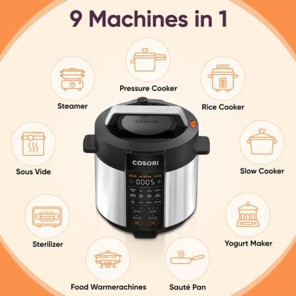 Olla de Presión 6 Qt y Arrocera Multifuncional 5 Qt 18 en 1, Cocina al Vapor, Cocción Lenta, Sous Vide y Más