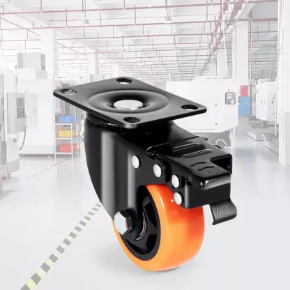 3 Inch Heavy Duty Swivel Caster Wheels Set of 4, 360° Locking Plate Casters, Silent PVC Wheels, 250 lbs Load Capacity for Furniture, Workbenches, Carts & Equipment
