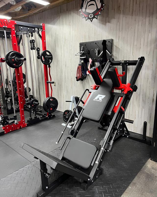 Máquina 3 en 1 de Prensa de Piernas y Hack Squat, Equipo de Fuerza con Ajuste de Cadera para Entrenamiento en Casa