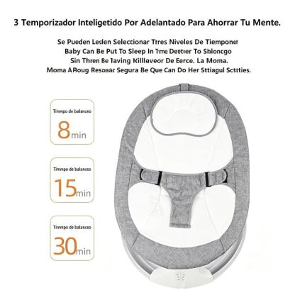 Cuna mecedora eléctrica para bebé ajustable con mosquitero, ideal de 6 meses a 3 años