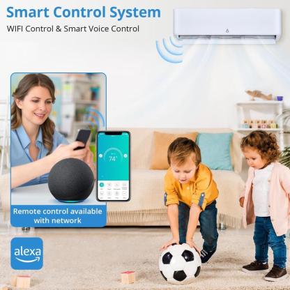 Aire acondicionado mini split Garvee de 24K/23K/18K/17K/12K/11.5K/9K BTU con bomba de calor, 22 SEER2, ultra silencioso, 110/115V/208-230V sin ductos, con WiFi y control por app, enfría y calienta hasta 1500 pies², incluye kit de instalación.