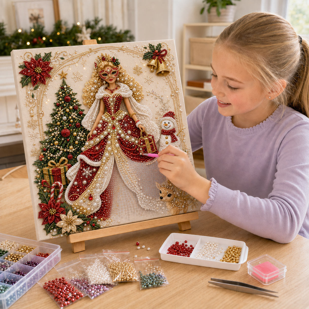 🔥Only Today BUY 3 GET 1 FREE🎁Fashion Doll Pearl Art DIY Kit💎