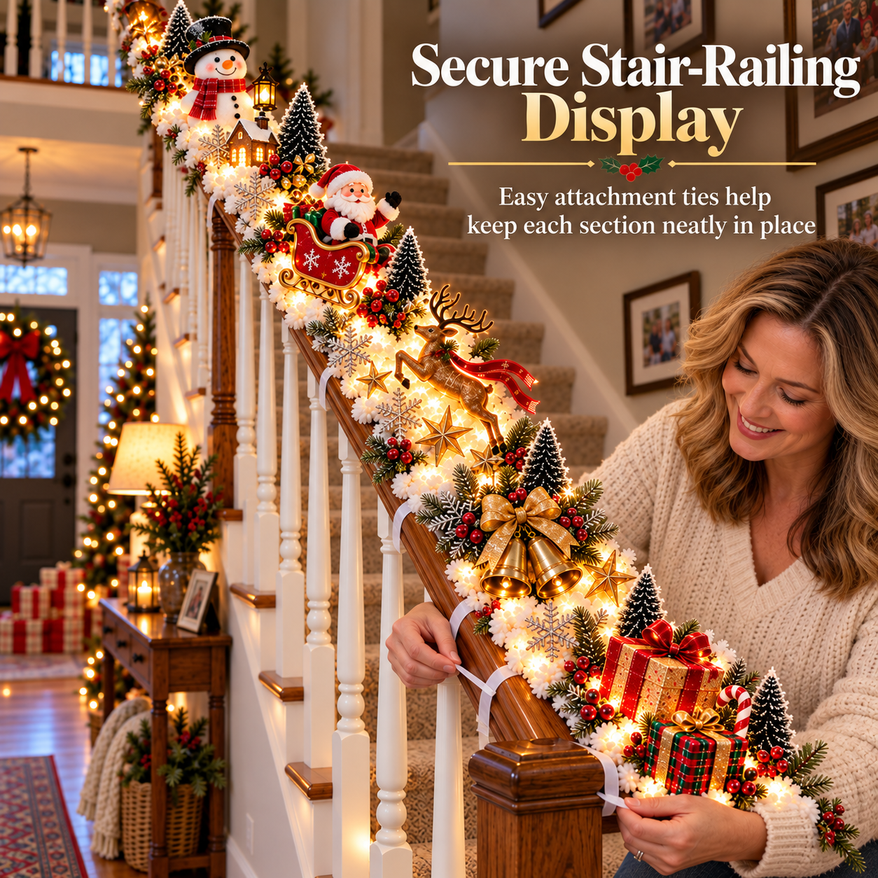 Five signature Christmas staircase holiday scenes