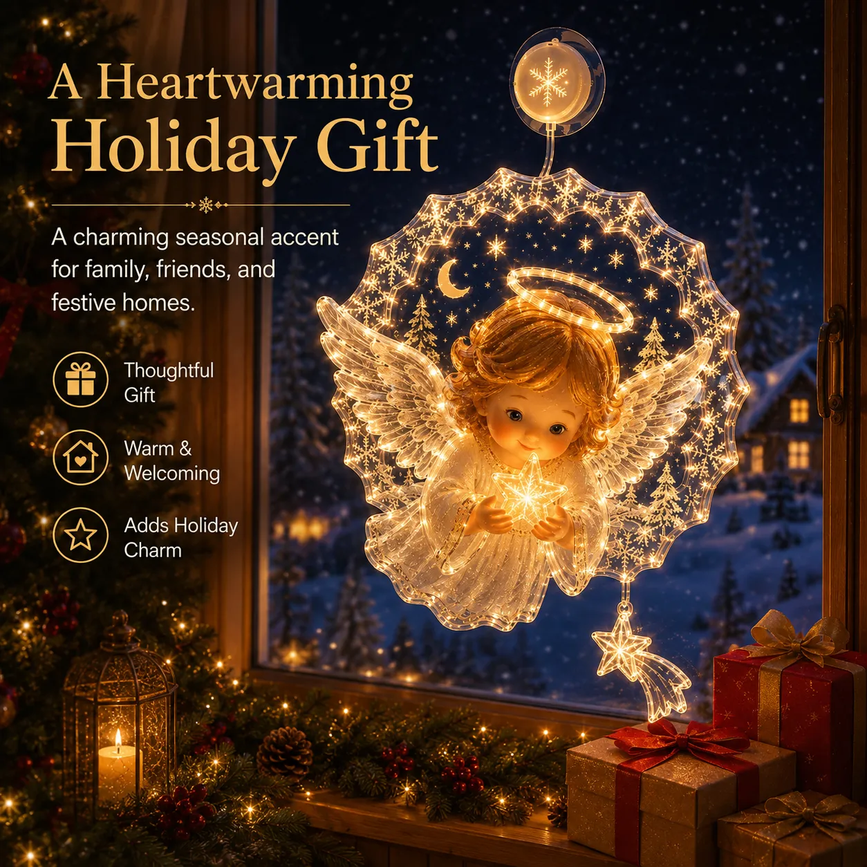 Angel window light presented as a thoughtful holiday gift