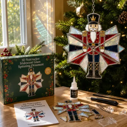 ⏳Last Day BUY 3 Get 1 Free 🎄Beginner-Friendly 3D Christmas Iridescent Suncatcher DIY Kit | Complete Kit with Glass-Style Panels, Metal Frames, Hanging Chain, Tools & Step-by-Step Guide Included 💕