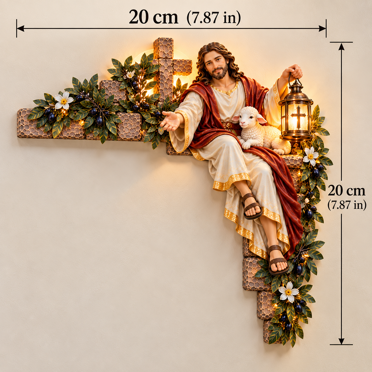Jesus doorway corner decor size 20 by 20 centimeters 7.87 by 7.87 inches