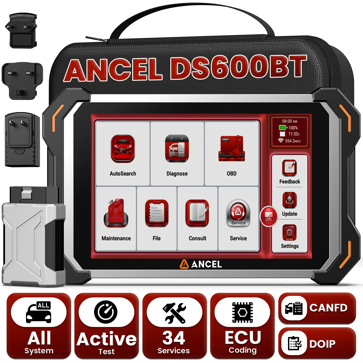 Escáner OBD2 ANCEL DS600BT: Herramienta de diagnóstico de sistemas completos