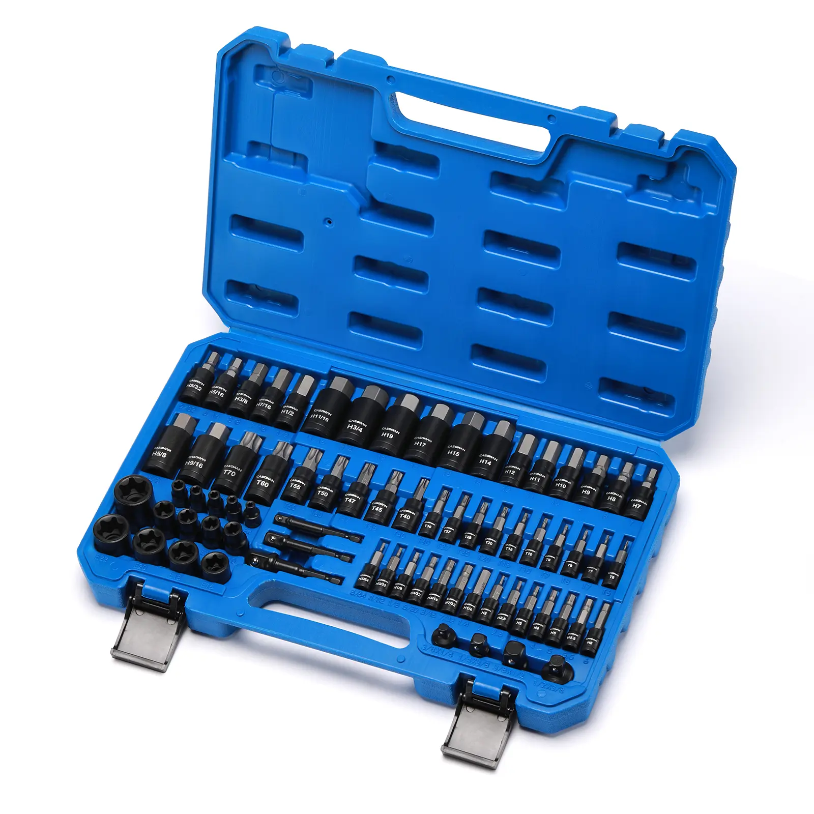 Juego de vasos con punta hexagonal y Torx CASOMAN de 71 piezas