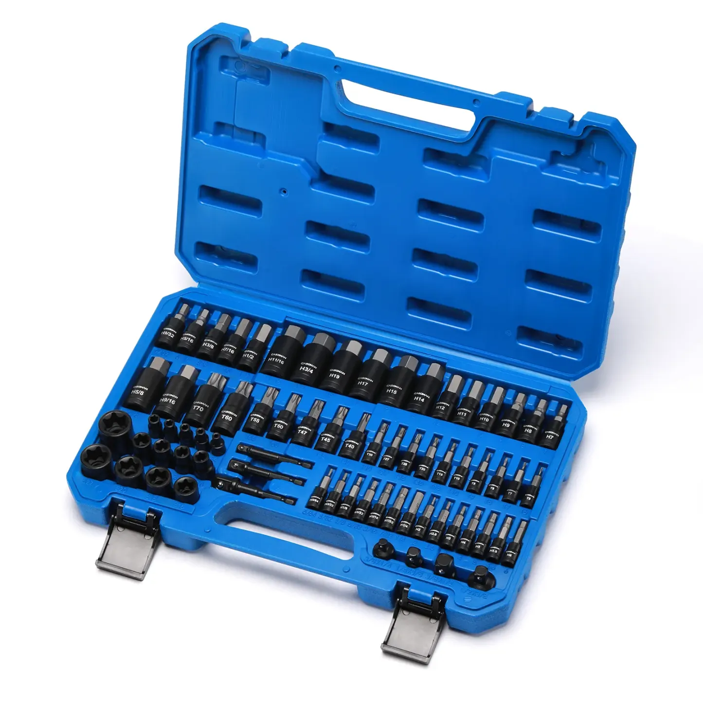 Juego de vasos con punta hexagonal y Torx CASOMAN de 71 piezas