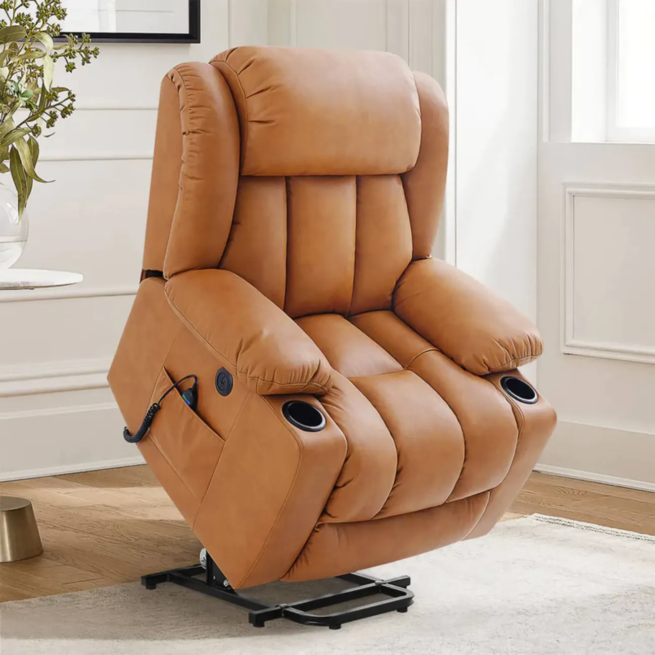 ✨Sillón reclinable elevador de lujo con función de calor y masaje