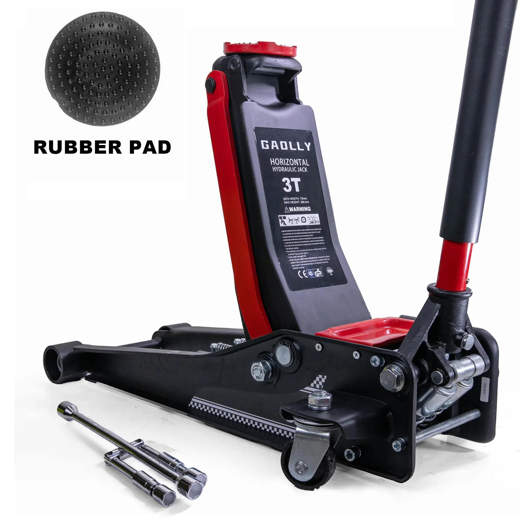 Gato de suelo hidráulico de perfil bajo para competición (4 toneladas) con bandeja de elevación desmontable; gato de acero aleado con doble bomba de elevación rápida para automóviles, SUV y camiones; rango de elevación de 100 mm a 680 mm (4" a 26,8"); gat