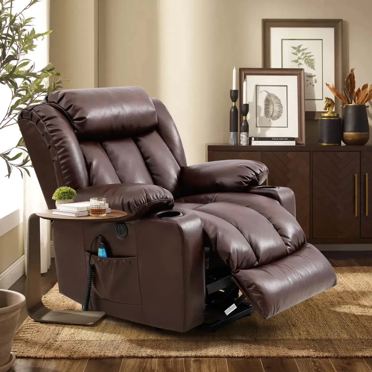 ✨Sillón reclinable elevador de lujo con función de calor y masaje