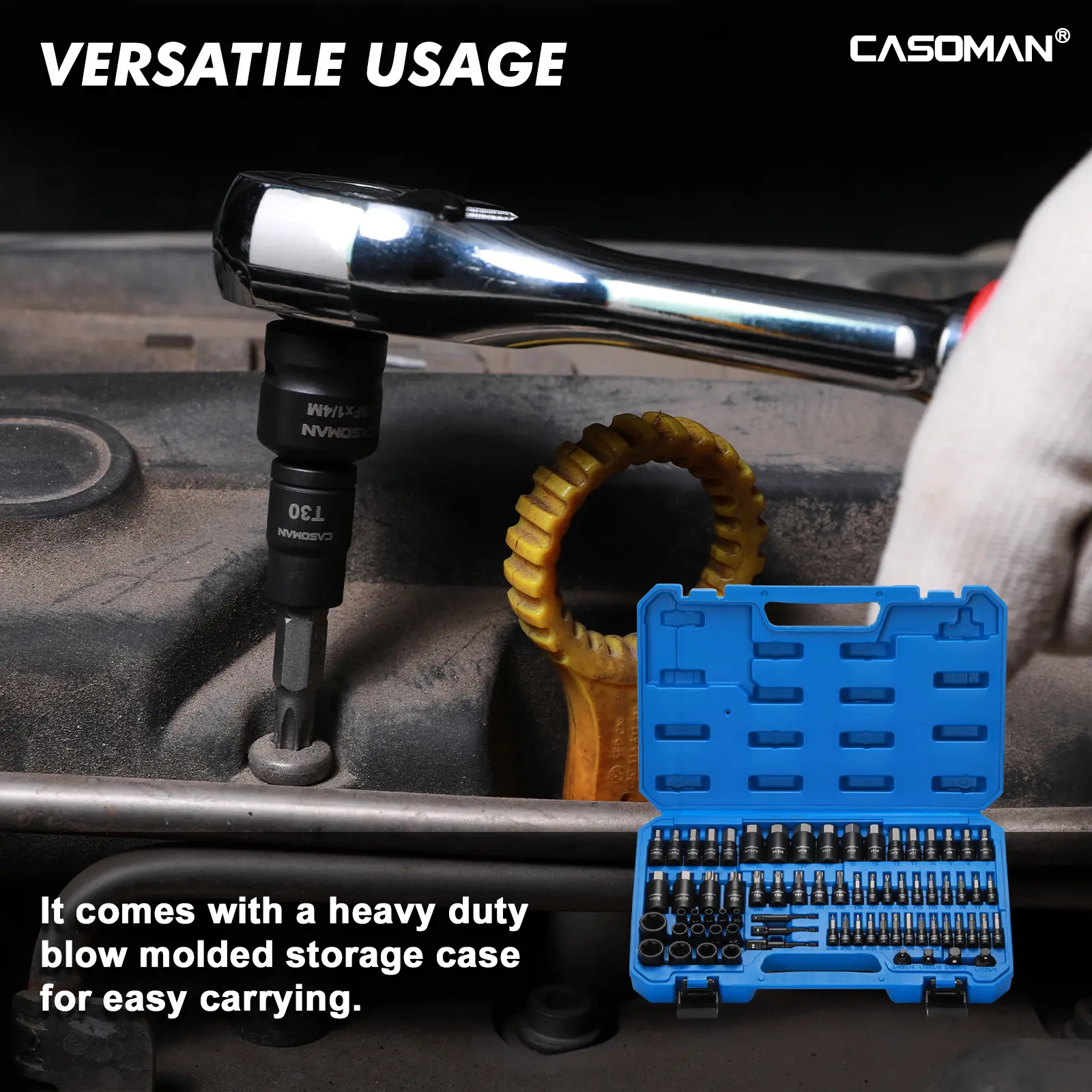 Juego de vasos con punta hexagonal y Torx CASOMAN de 71 piezas
