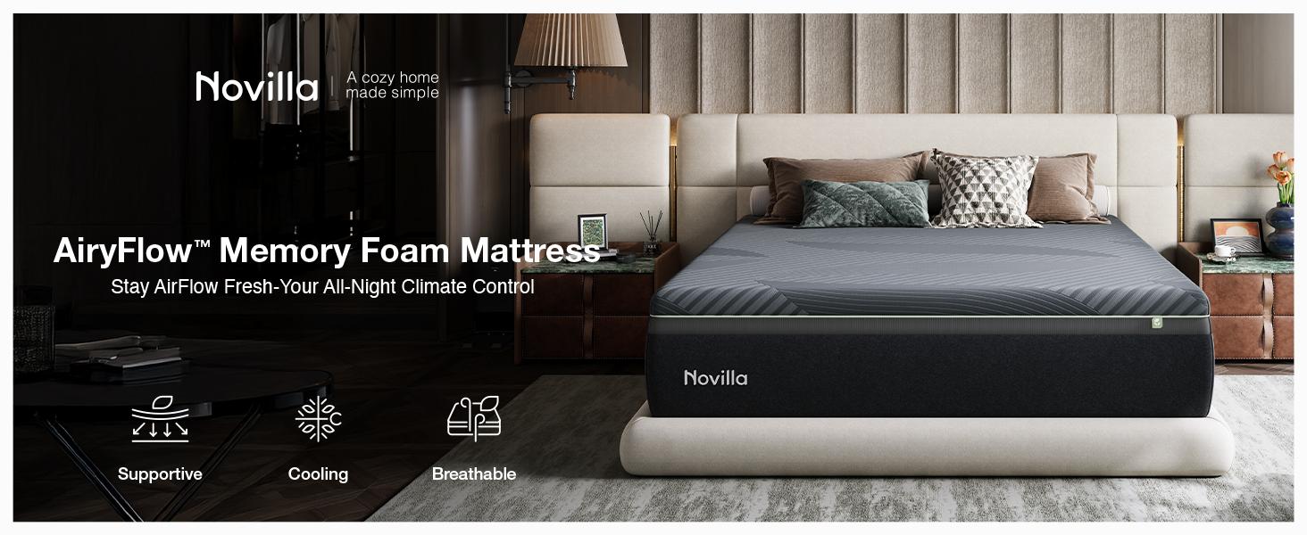 Cooling Gel Memory Foam Mattress&Fiberglass-Free - Medium Plush Feel with Motion Isolating, Bliss, King/Queen/Full/Twin, Egg Crate Design, 10/12 Inch ,Easy Maintenance Cooling Technology, queen size mattress,Back To SchoolBack To SchoolBack To School