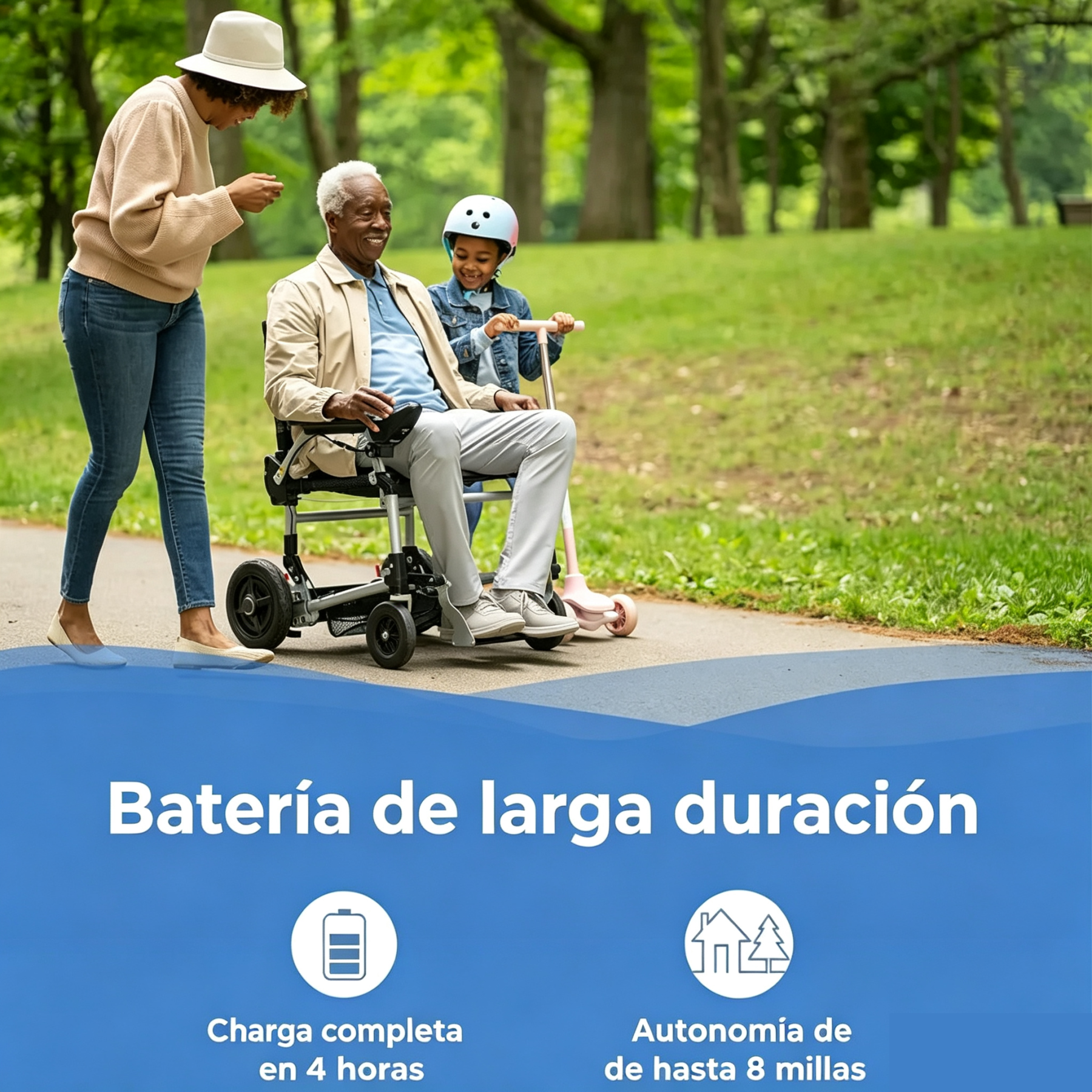 ✨Silla de ruedas eléctrica ligera y portátil que se pliega hasta las 12 pulgadas