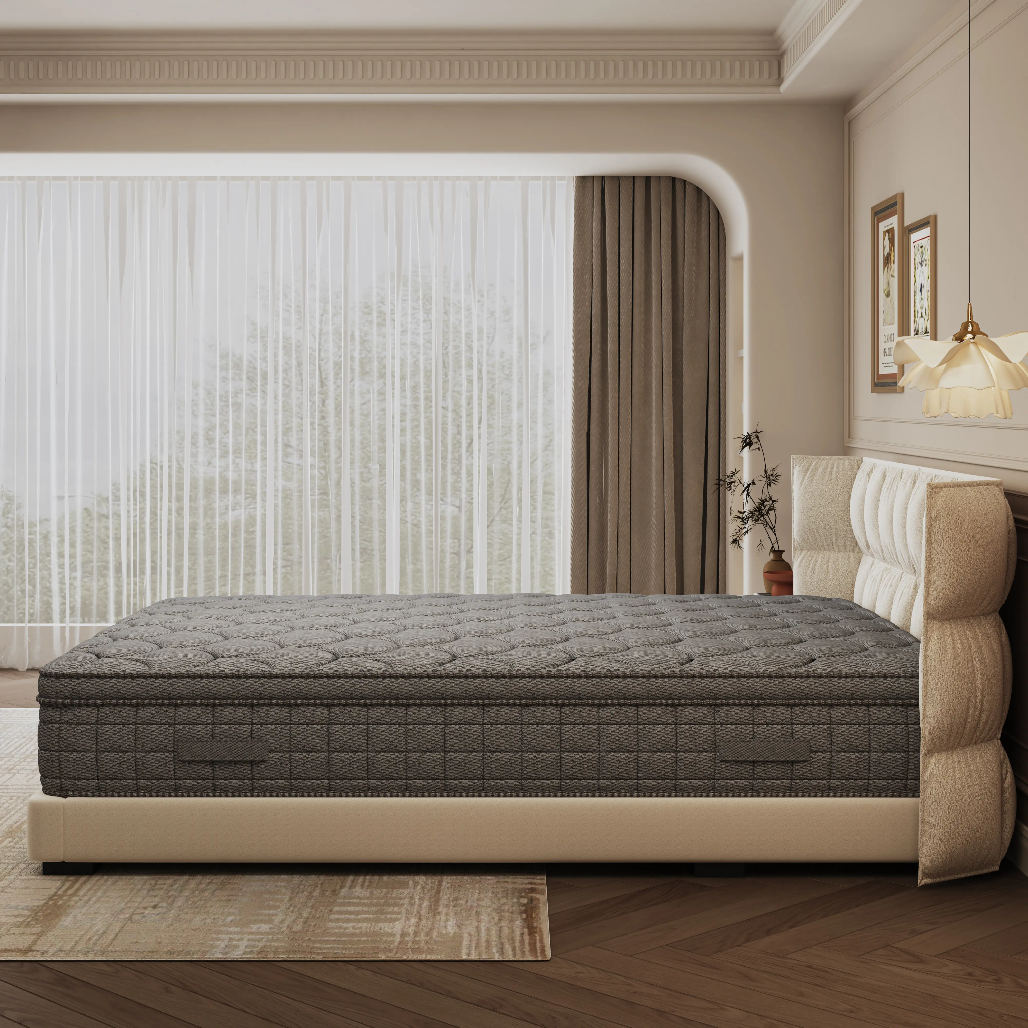 Colchón híbrido Bed-in-a-Box de 12 pulgadas, firmeza media con alivio de presión y aislamiento de movimiento, Twin/Full/Queen/King para todos los que duermen, colchón tamaño Queen, colchón tamaño completo Espuma viscoelástica de apoyo Espuma viscoelástica
