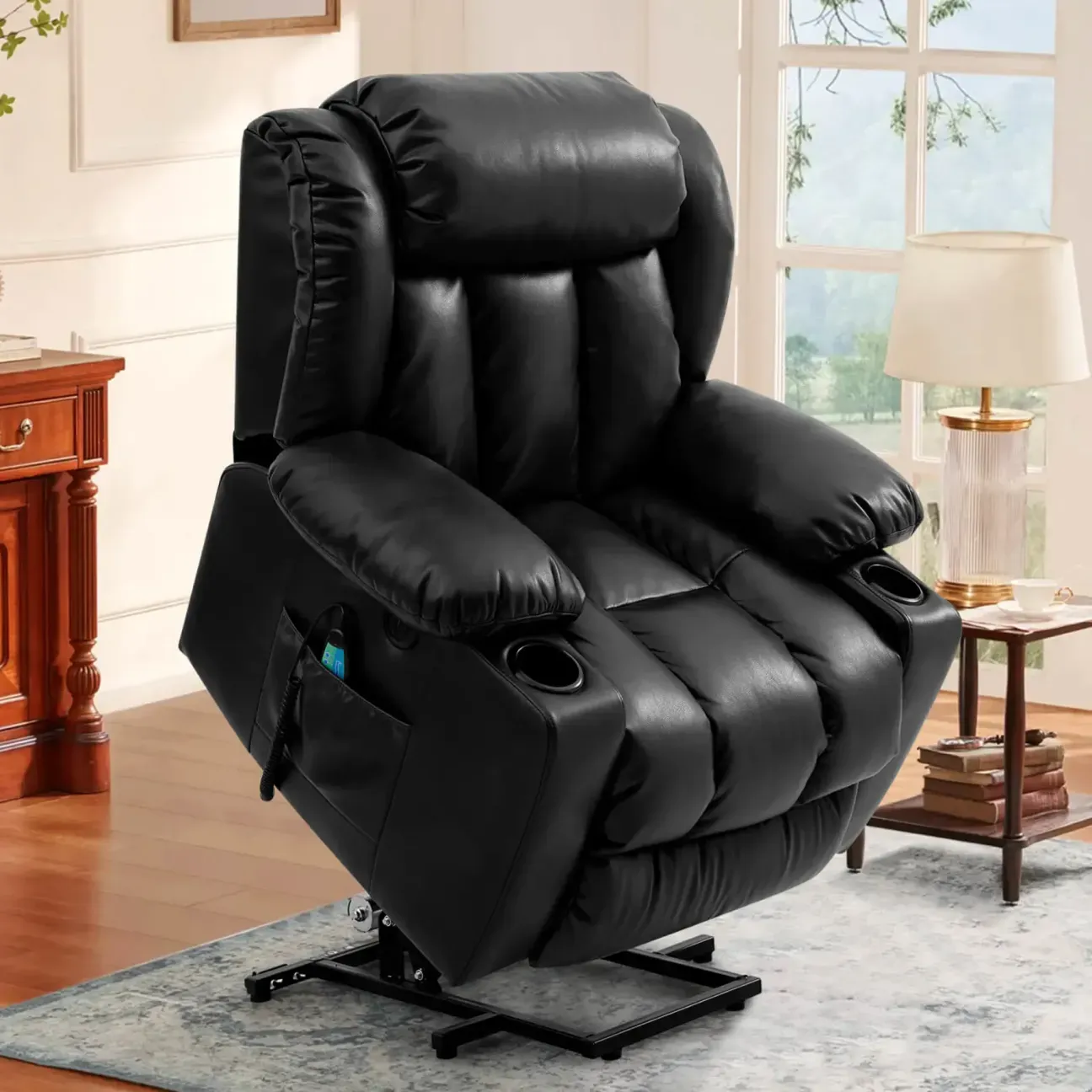 ✨Sillón reclinable elevador de lujo con función de calor y masaje